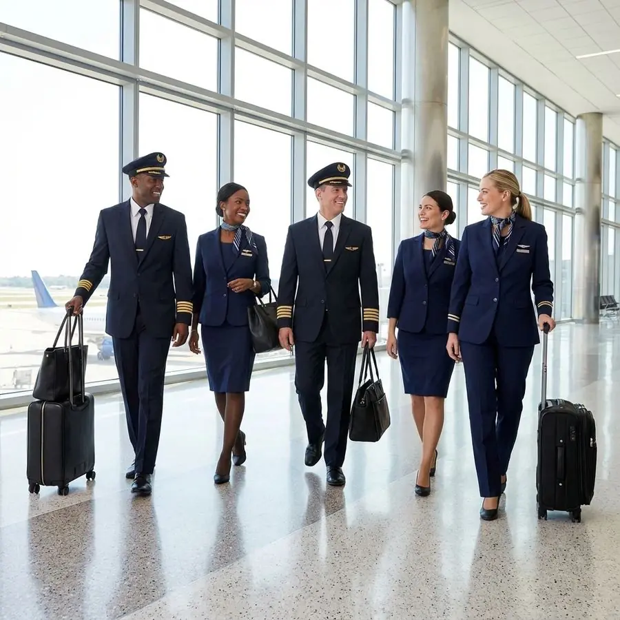 Corporate travellers arriving for pickup